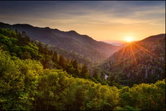 Sunrise over the Blue Ridge Mountains
